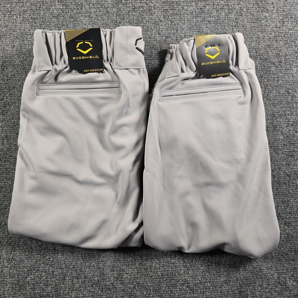 EvoShield Youth Baseball Pants Gray ADT Medium Elastic Hem Lot of 2 NWT
